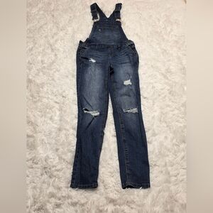 Blue Spice Distressed Denim Overalls. Size 3